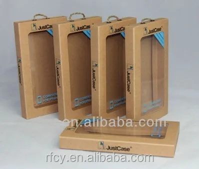 
iphone case packaging box.Custom Kraft paper phone case box with pvc for iphone6/iphone5/iphone4. 