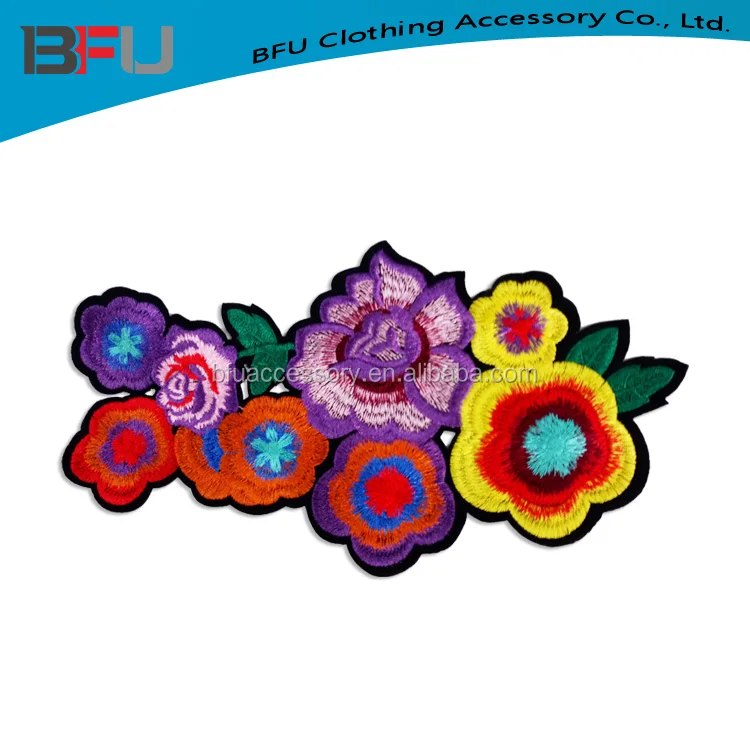 iron on embroidery patch flower design rose embroidery patches for clothing