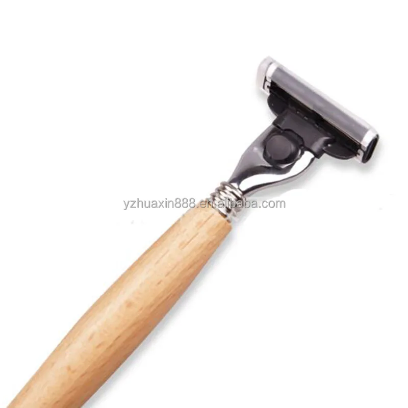 
2016 new design hot sale wood handle razor for hotel 