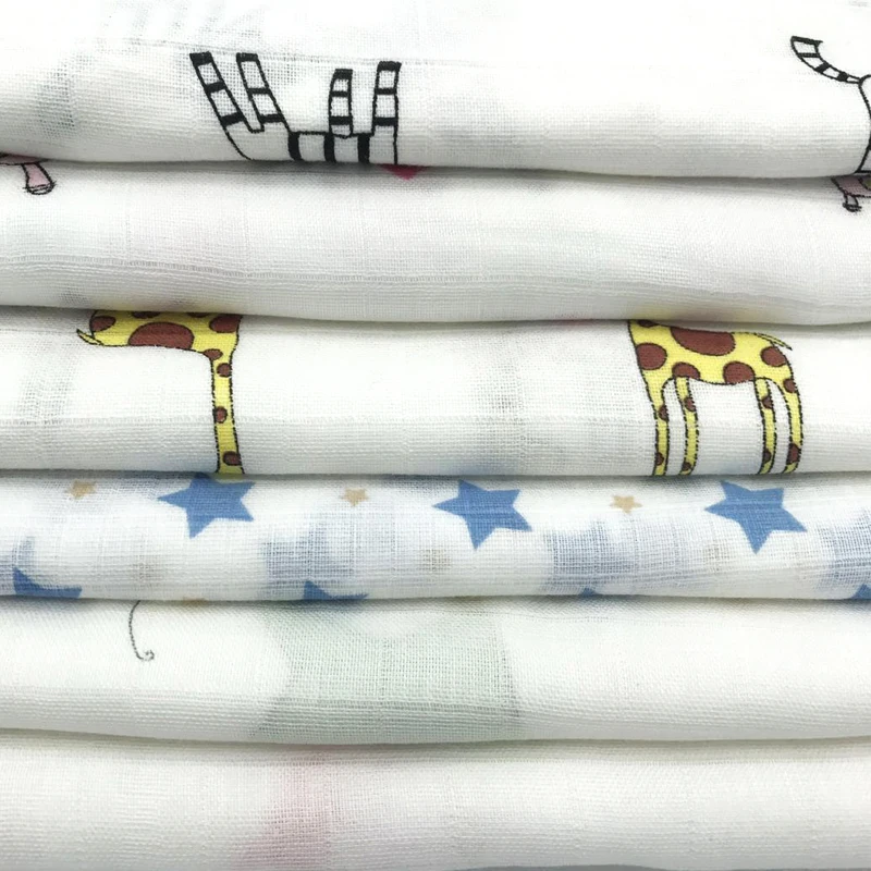 
100% cotton muslin double layers roll gauze fabric for baby swaddle blankets and clothes 