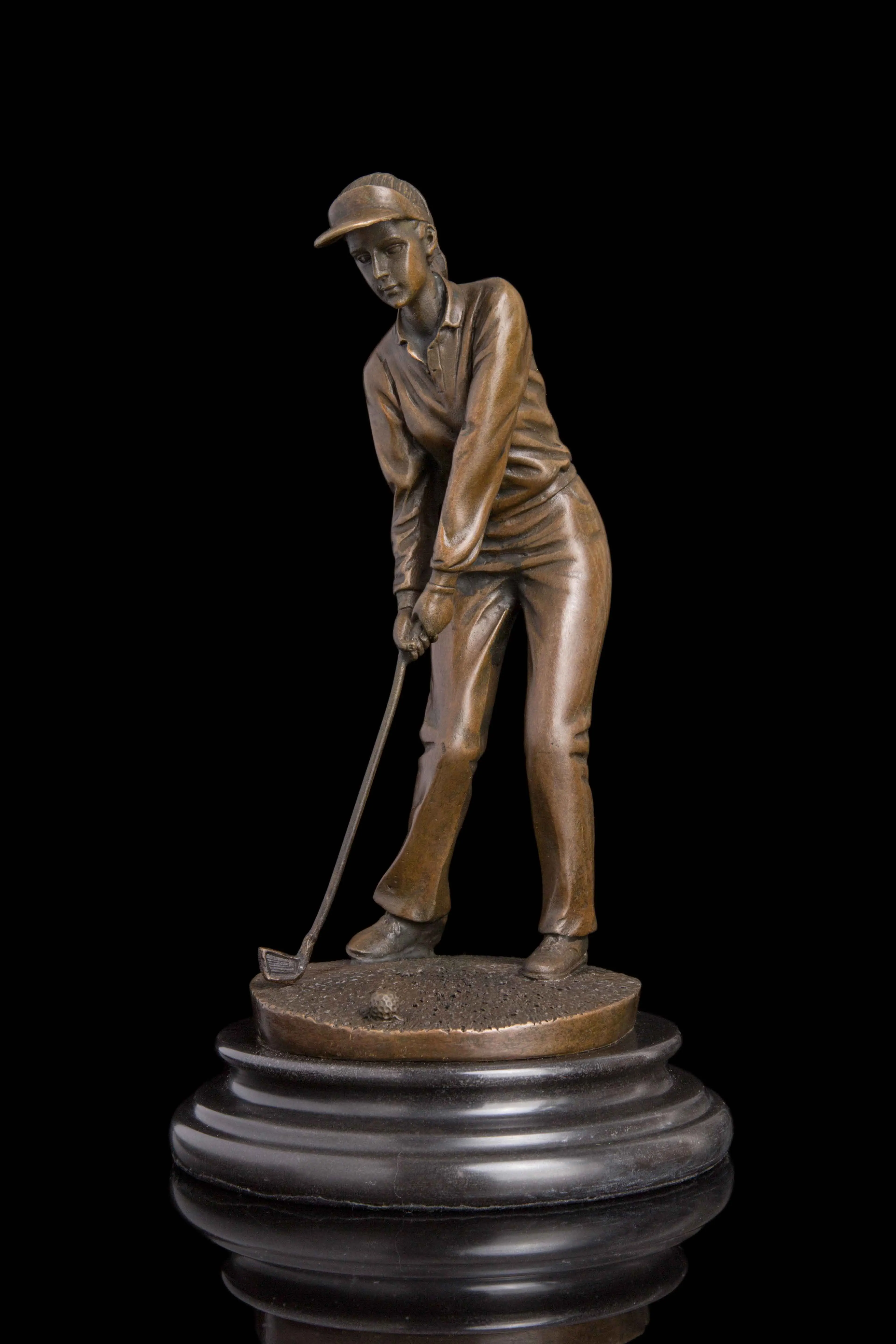 indoor home decoration bronze golfer statue