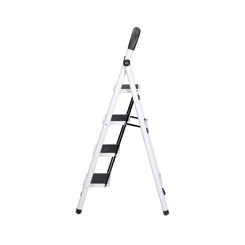 Portable aluminum telescopic steel folding step ladders