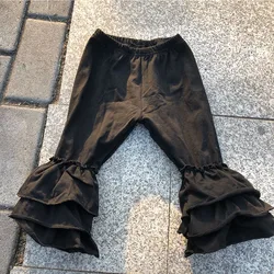 MY-305 hot selling triple ruffle pants for baby girls casual 100% cotton knit long pants multi-colors Toddler boutique