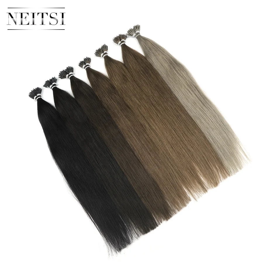 Free Sample Neitsi  Nano Ring Tip Extensions Human Hair Extension Straight Nano Tip Hair