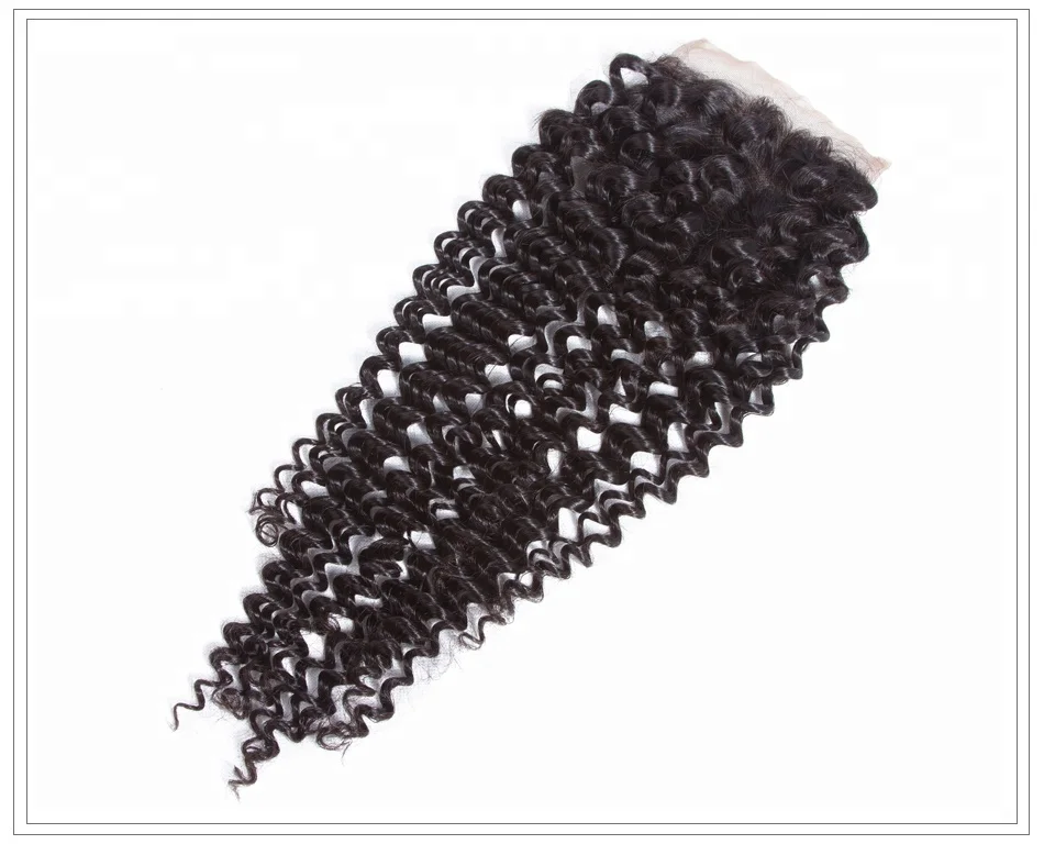 Royce Remy Hair Kinky curly Human Hair Closure 4x4 Pre Plucked With Baby Hair Bleached