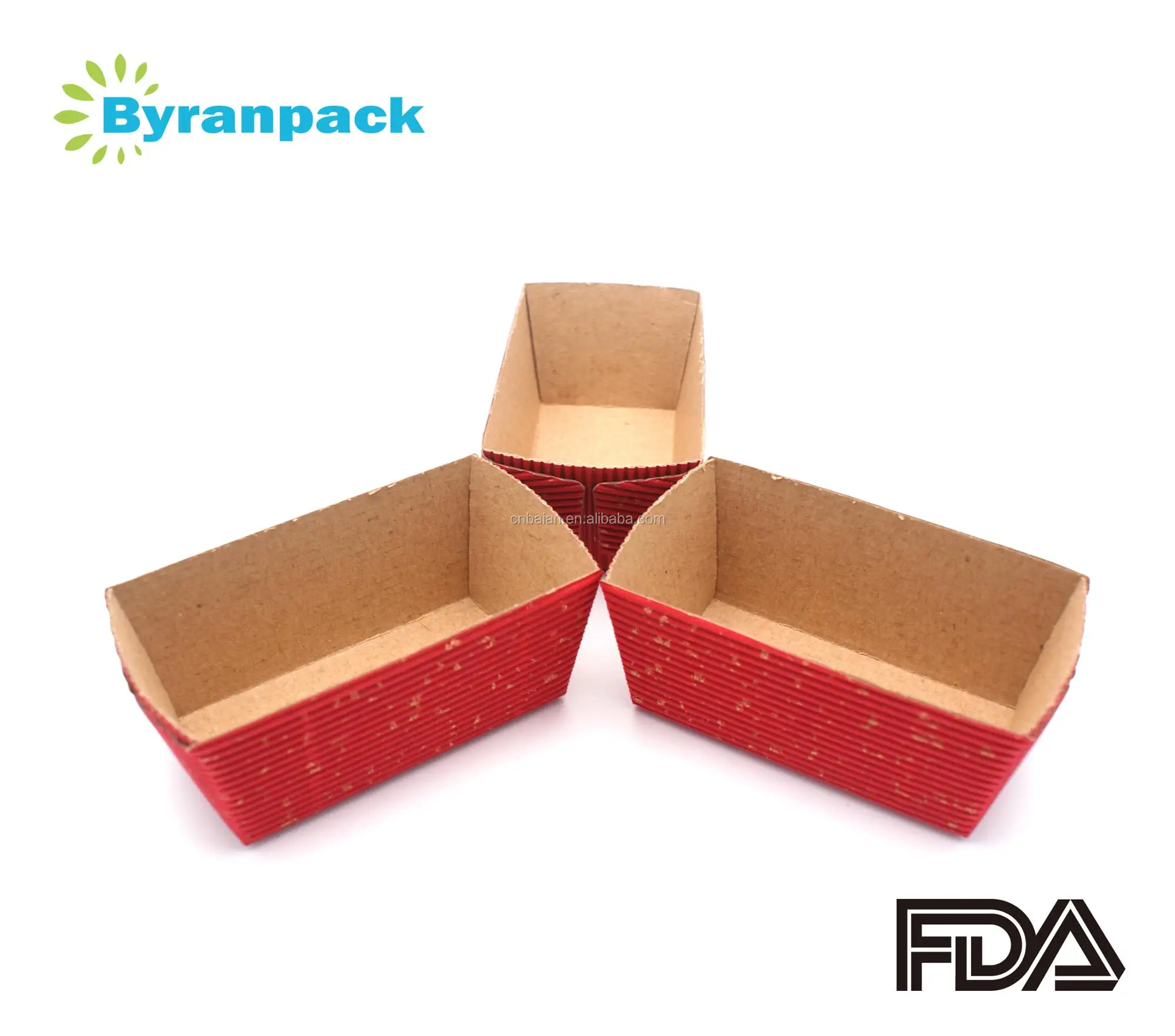 Red rectangle ripple wall corrugated paper baking cup cupcake liners