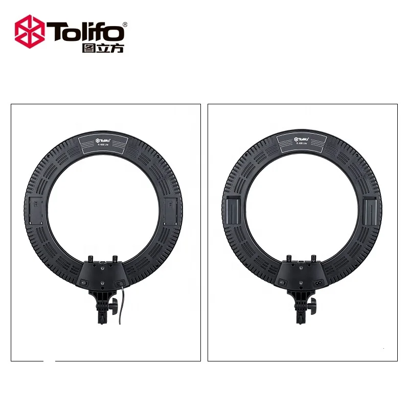 
Tolifo Newest Battery Supplied 18 Inch R-48B Lite 3200-5600K Dimmable LED Ring Selfie Video Light 