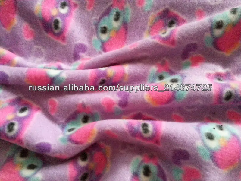 100% полиэфир флис из синтетических нитей FDY150D/96F с двухсторонним набивным рисунком