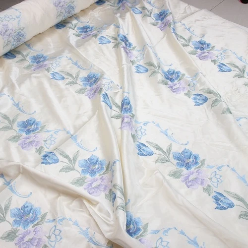 
30mm floral print silk cotton satin fabric digit print 