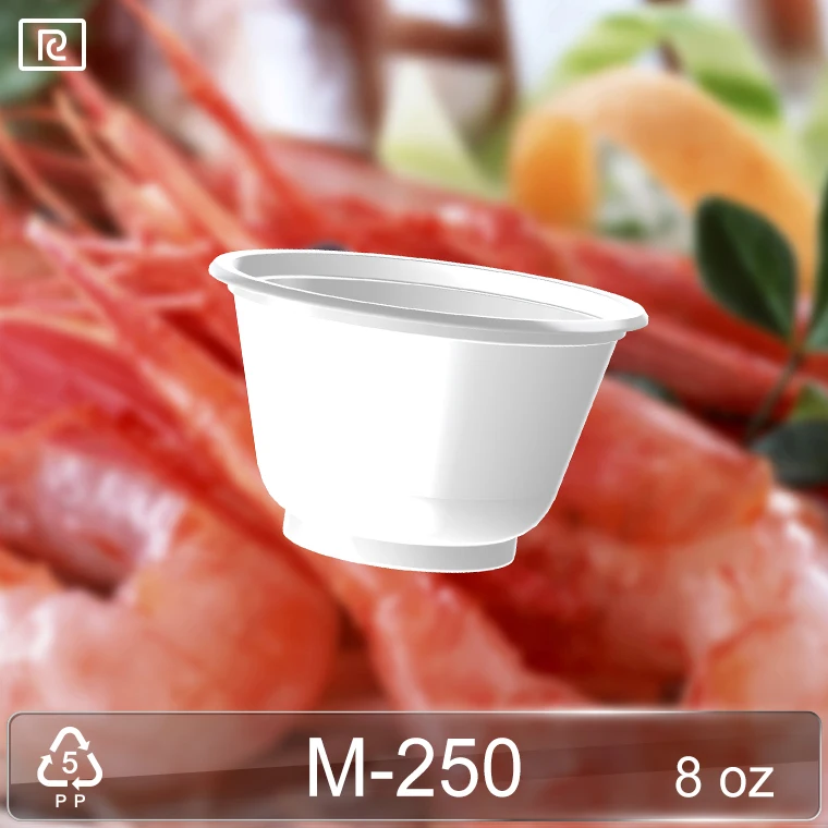
M250-B PP 8oz 250ml chinese style disposable plastic bowl for rice and soup 