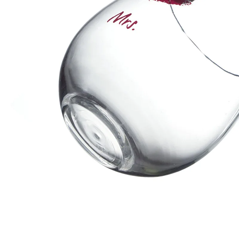 Unique Custom Printed Mr And Ms Round Beautiful 500ml Drinking Glass Cup