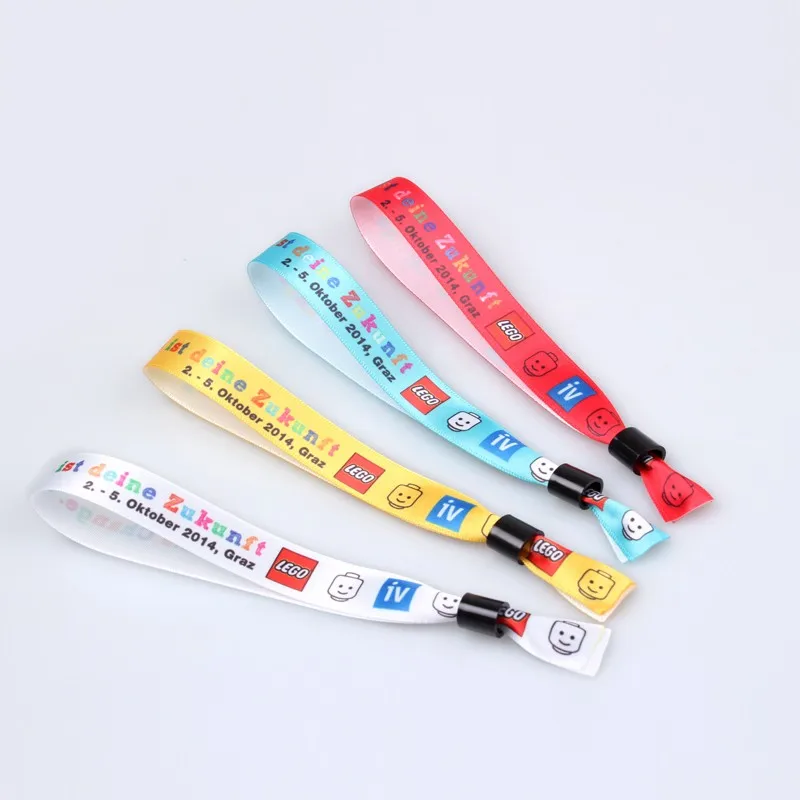 Custom fabric sublimated satin ribbon wristband friendship bracelets for hallowmas