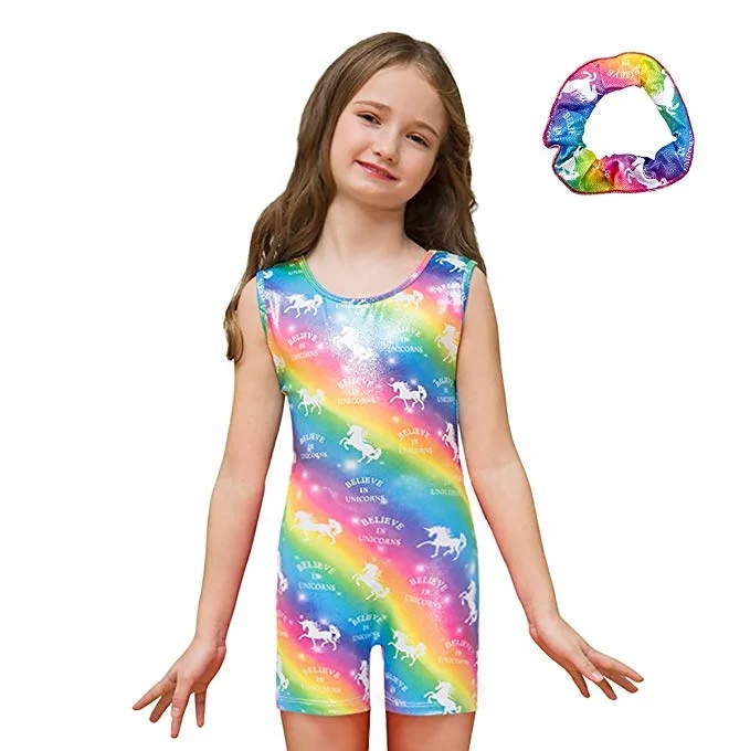 
Gymnastics Leotards for Girls Kids Sparkle Rainbow Unicorn 
