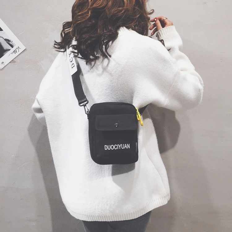 Custom Ladies Messenger Shoulder Bags Popular Small Vintage Mini Phone Nylon Sling Bag for Girls Teenagers