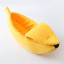 Pet Supplies cute cave fruit shape pet small dog yellow banana cat bed