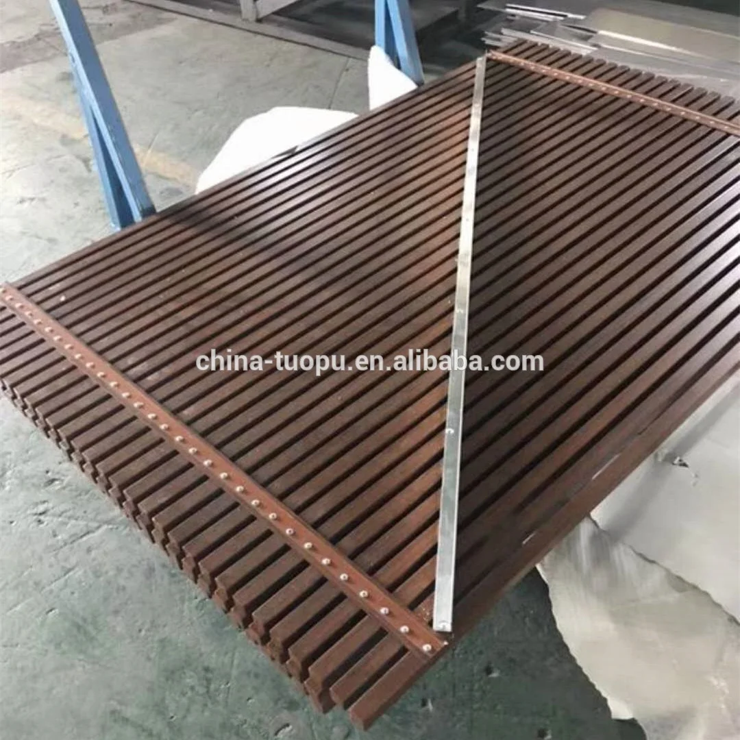 
Wooden Grain Timber Veneer Aluminium Profile Facade For Main Door 