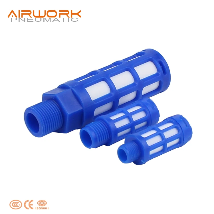 Пневматический пластиковый глушитель PSU синего цвета