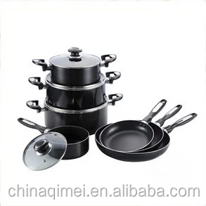 Набор посуды из 11 предметов углеродистой стали керамическая сковорода