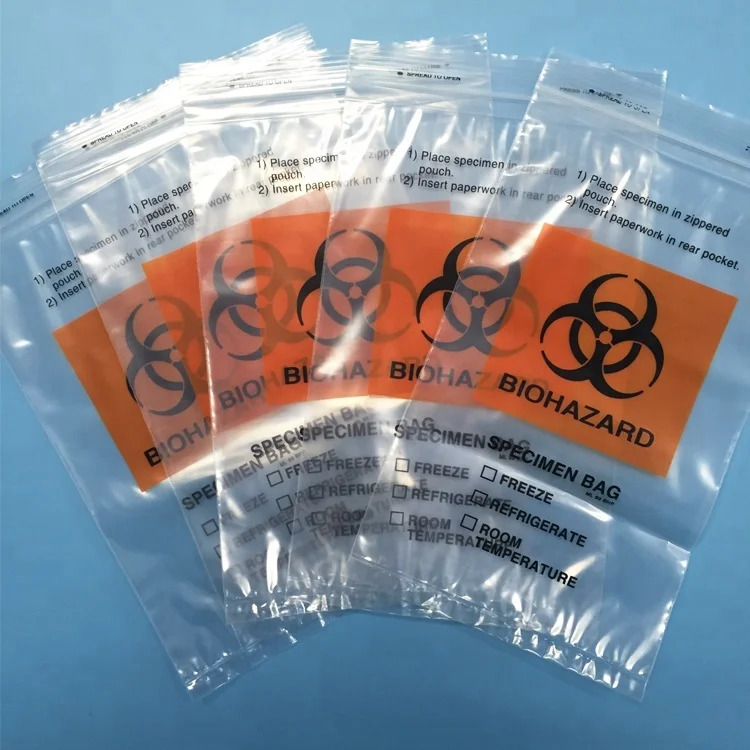 Customized Biohazard Specimen Zip Lock Bag Resealable Specimen Bag For Laborratory