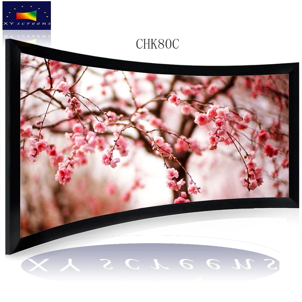 XY screens 3D Silver 150 inch 16:9 format Curved fixed frame projector screen