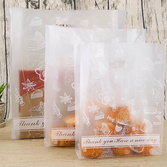 Custom printed plastic clear backery bread  cake candy muffin dessert bags transparent plastic bags