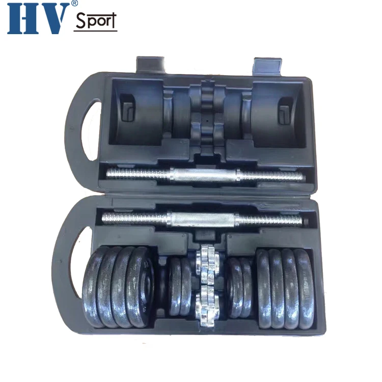 
Black Stoving Varnish Adjustable Dumbbell Barbell Set 20kg 