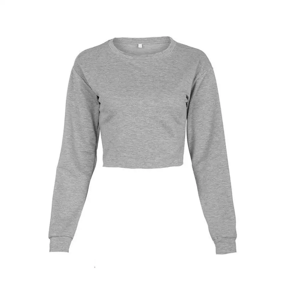 Sidiou Group Women Sport Yoga Crop Top Blouse O-Neck Long Sleeves Sportswear Pullover Top T-Shirt