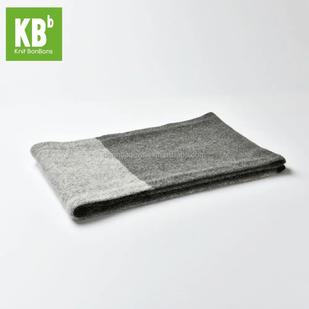 Fashion Custom Made 100% Lambswool Funky Winter Adult Knitted Scarf Muffler- Grey