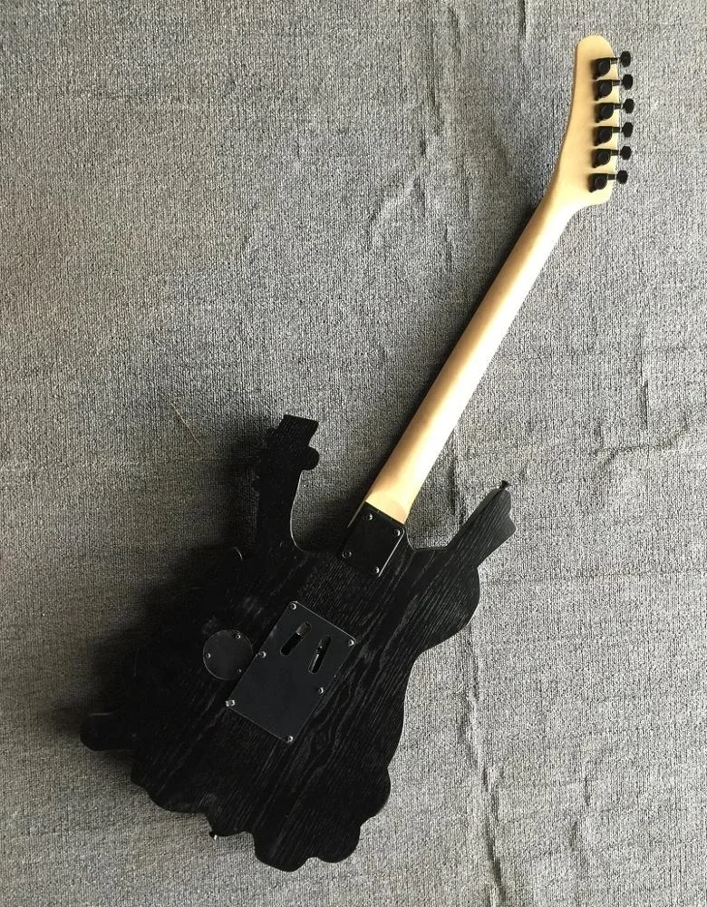 Weifang Rebon  carved black colour electric guitar