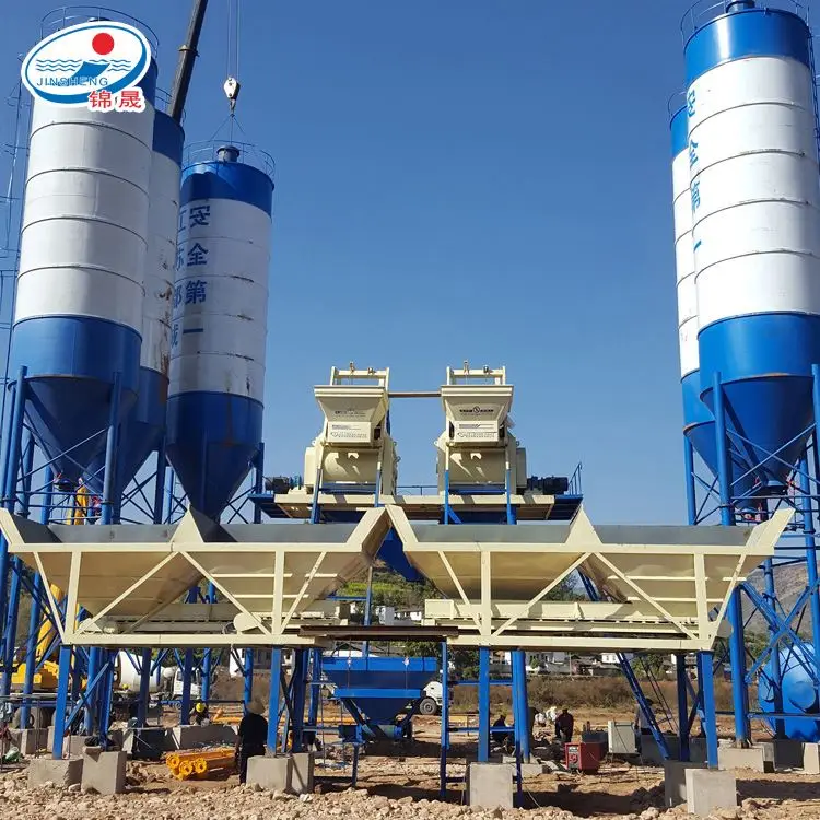 Factory direct stationary electric motor concrete cement mixer plant price china manufacturer