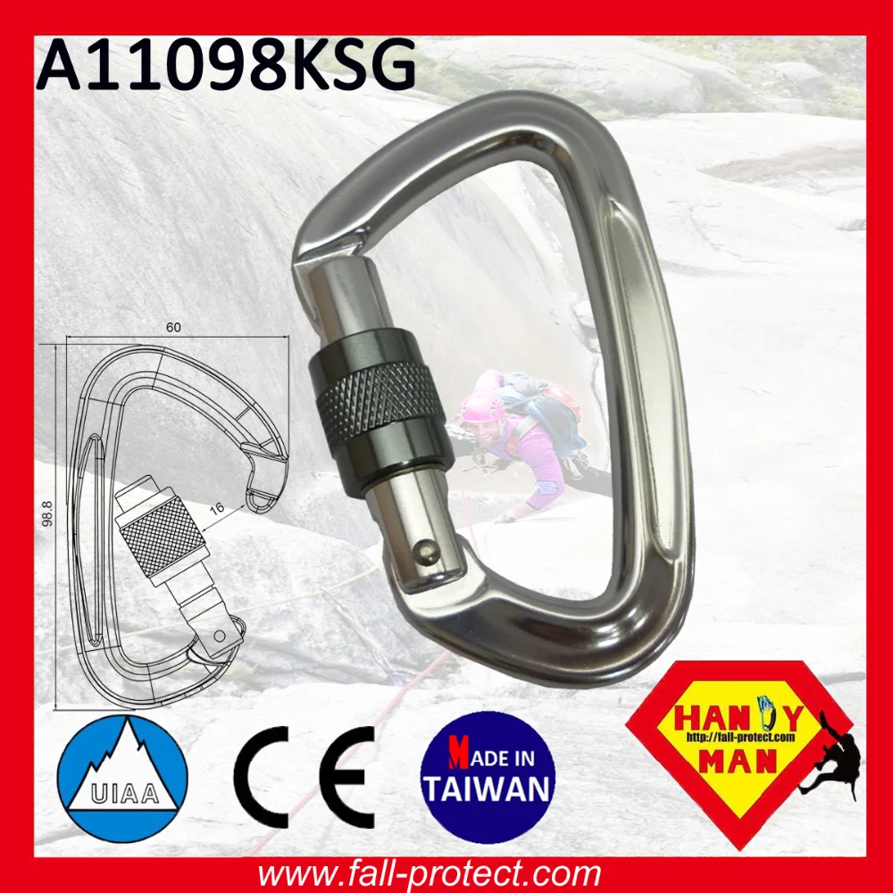 CE & UIAA Rock Climbing Mountaineer For Rescue Aluminum Carabiner