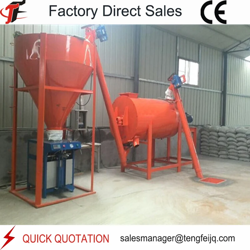 1-1.5 t/h Cement Glue/Putty Powder Dry Mix Mortar Production Line manufacturer price to value