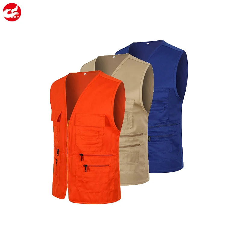 Best selling polyester/cotton safety vest multi pocket safety men vest