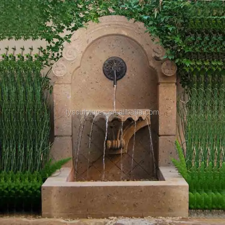 Yard stone art wall fountain sculpture granite outdoor decor water wall fountain