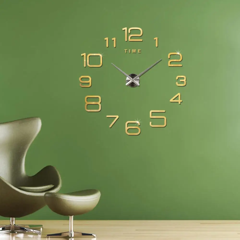 Home decoration large digital  Modern design clock ,big decorative sticker wall clocks wall watches unique gift wall clock