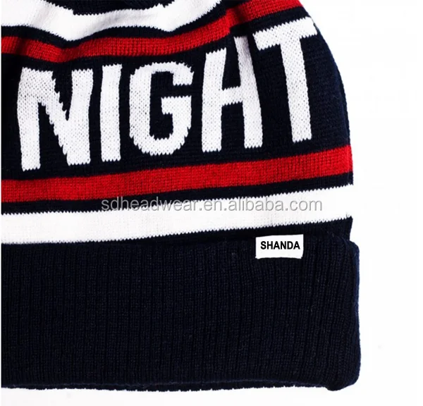
100% acrylic foldable letter designed custom knitted Canada Toque 