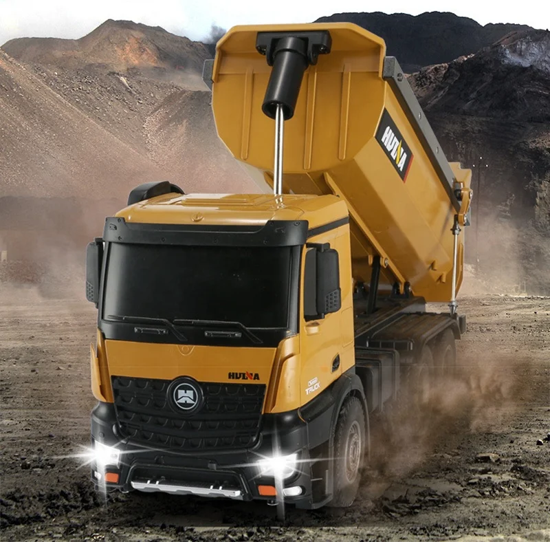 
HuiNa 1573 RC Truck 1/14 Metal Bulldozer RTR Loading Construction car Vehicle Kids RC Toys 