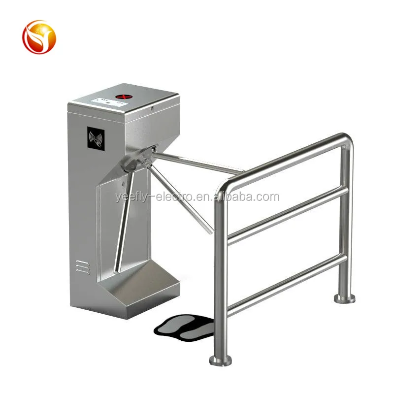 
Promotion Vertical pedestrian tripod turnstile 304 stainless steel rfid card reader security turnstile gate 