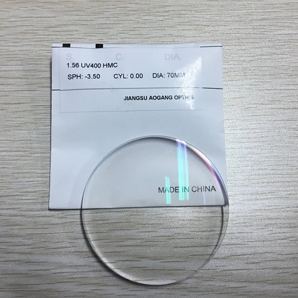 Wholesale manufacturing ophthalmic lens 1.56 UV400 protection nk 55 resin optical lenses for eyeglasses anti uv