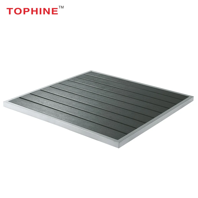 
Commercial Contract TOPHINE Furniture Square / Round Aluminum Frame Plastic Wood Table Top 