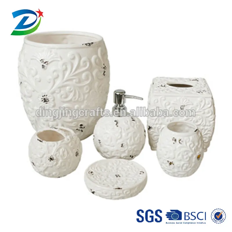 
6 Piece Bathroom Accessories Bath Set Ceramic 