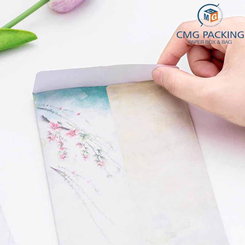 wholesale Custom Vintage Chinese Style Envelopes Cute Flower Writing Paper Letter envelope