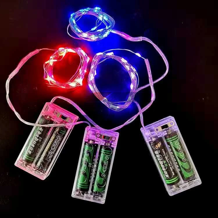 Silver Wire Led Copper Wire Twinkle Light 2AA Battery Operated Micro LED Copper Wire String Lights for festival Decoration