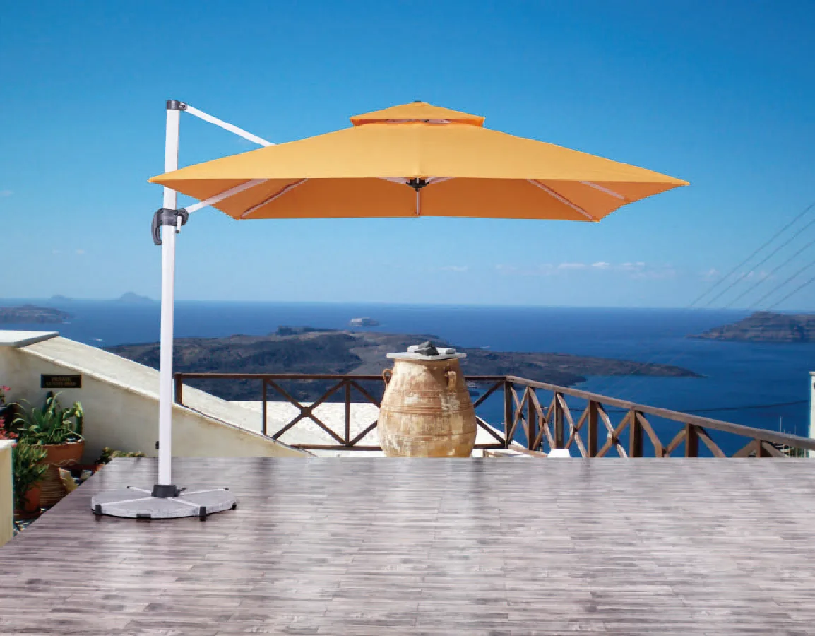 2.5 x 2.5m 3x3m Patio Offset Parasol Umbrella Cantilever Hanging Sun Shade Canopy Shelter 360 Rotation with Cross Base