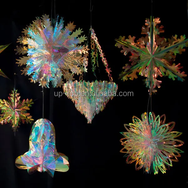 Nicro Latte Art Ceremony Wedding Birthday Christmas Hanging Ornaments Decoration Party Supplies Iridescent PET Neon Penta Star