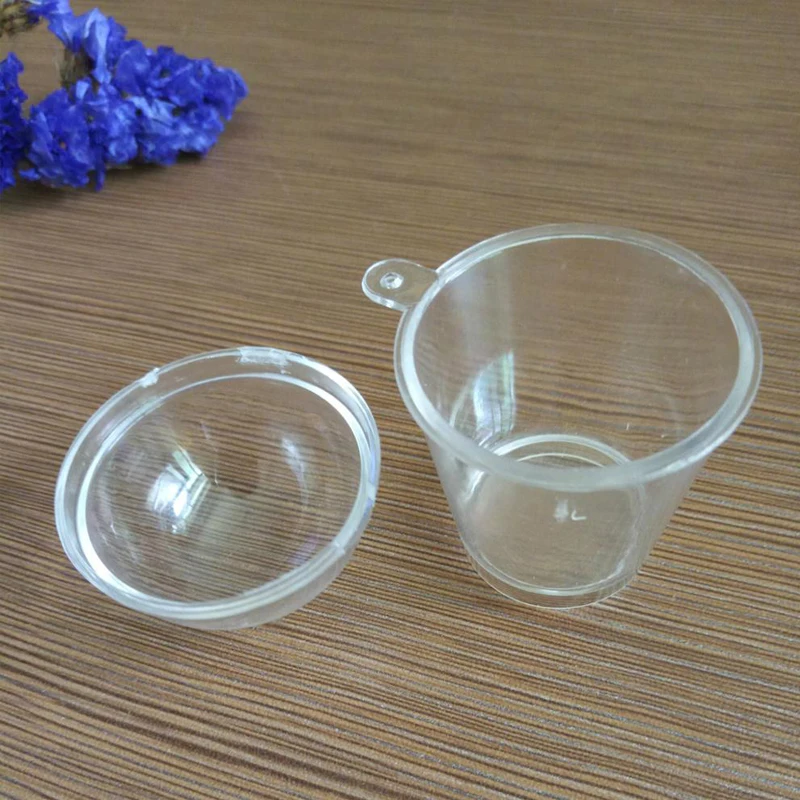 Plastic mini diy empty keychain snow acrylic cup keychain cup