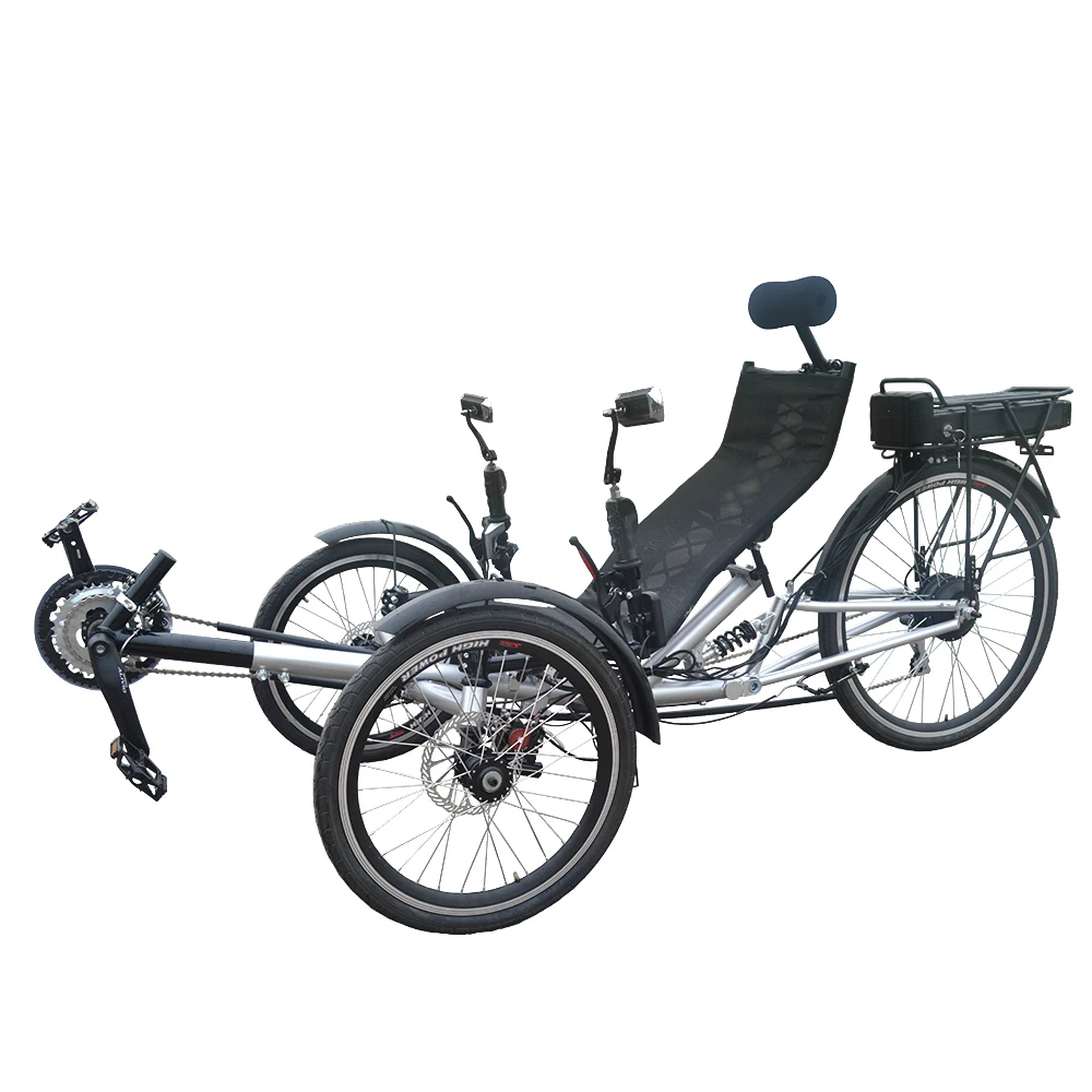 Free Shipping Foldable Adult Sports Holiday 250W Motor Electric Trike Recumbent Tadpole Tricycle for Sale