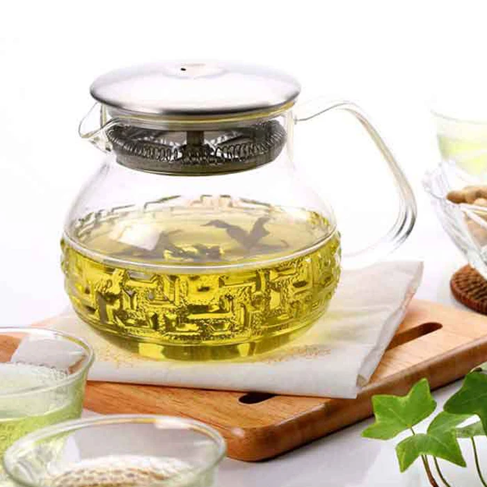 Promotion handmade hot selling wholesale cooking thermo glass infuser teapot