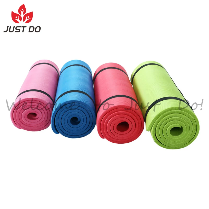
10mm Thick NBR Non-slip Exercise Fitness Yoga Mat with carry strap 