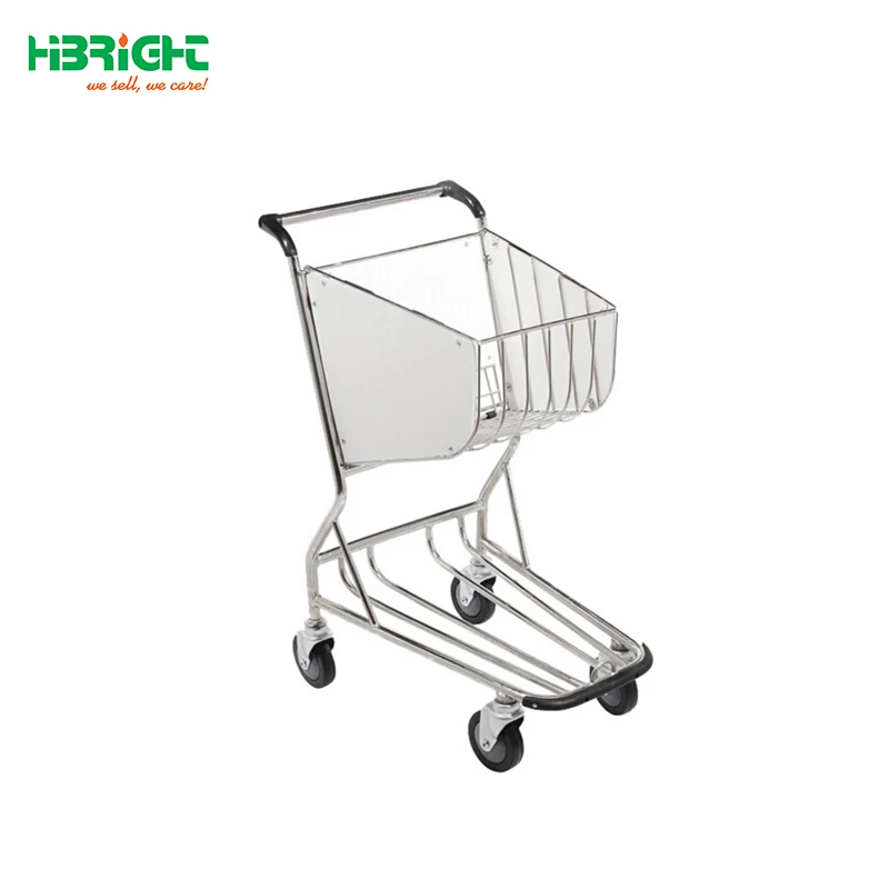 aluminum hand brake airport luggage cart with 3 wheels